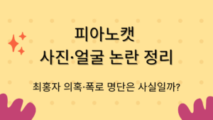 피아노캣 사진·얼굴 논란 정리 – 최홍자 의혹·폭로 명단은 사실일까?