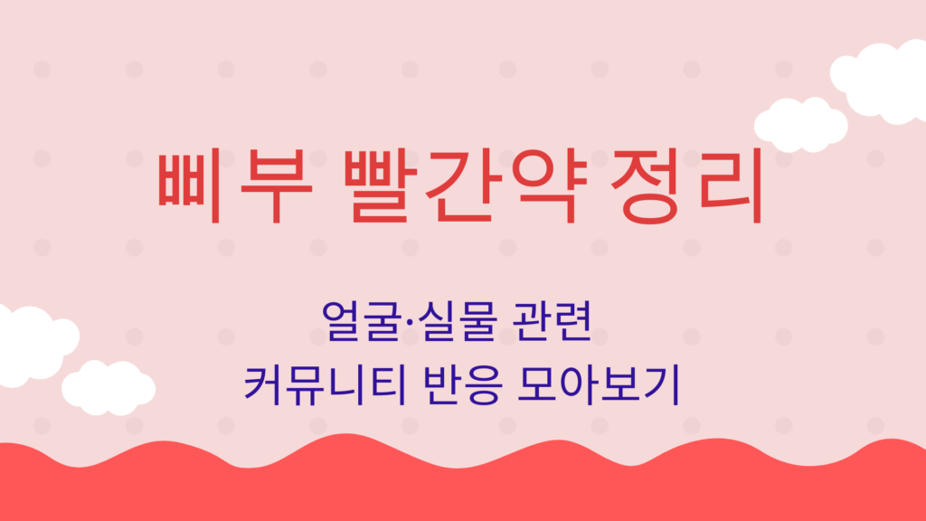 삐부 빨간약 정리 – 얼굴·실물 관련 커뮤니티 반응 모아보기