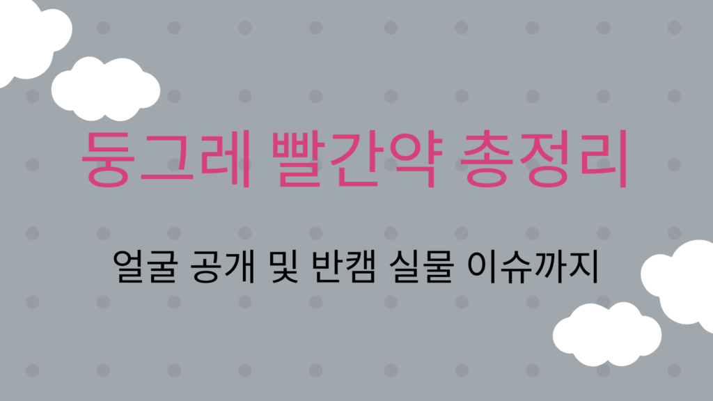 둥그레 빨간약 총정리 – 얼굴 공개 및 반캠 실물 이슈까지