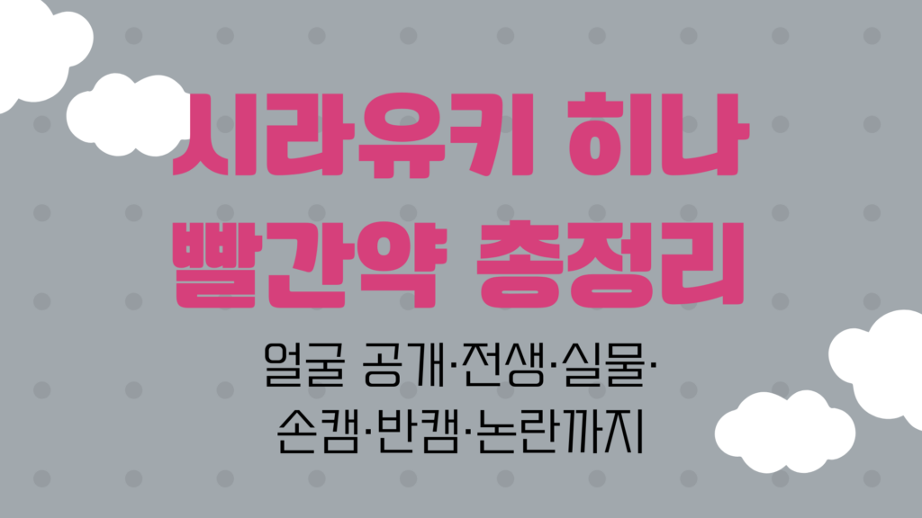 시라유키 히나 빨간약 총정리 – 얼굴 공개·전생·실물·손캠·반캠·논란까지