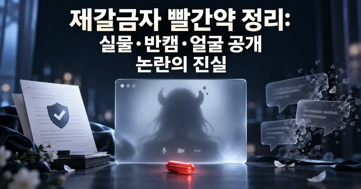 제갈금자 빨간약 정리라는 제목 아래 얼굴이 가려진 가상 캐릭터 실루엣과 빨간 알약, 확인 표시가 있는 문서와 흩어지는 말풍선으로 사실과 추측의 구분을 표현한 이미지.
